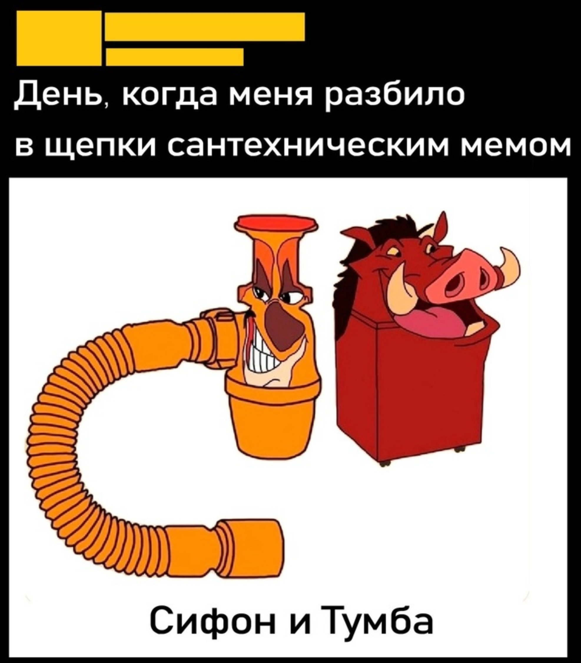 День, когда меня разбило в щепки сантехническим мемом Сифон и Тумба